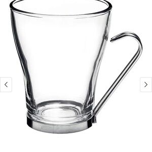 VITROSAX ITALY Vintage Cappuccino Glass Coffee Mug SET 4 Stainless Steel…